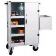 MINIBAR-AUFFüLLWAGEN - MOD.CR1696 - Konstruktion aus lackiertem Blech - 3 variabel einlegbare Zwischenetagen - seitlich abnehmbarer Leergutbehälter - Abmessungen in cm (B x T x H): 80 x 50 x 118