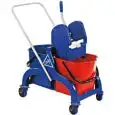 DOPPELEIMERWAGEN MIT PRESSE NYLON - MOD. CA1604 - KAPAZITÄT: 50 Liter (2 Eimer zu je 25 Liter) - Nylonpresse - Abmessungen in cm (B x T x H): 69 x 42 x 85