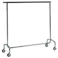 KLEIDERSTÄNDER - MOD. ST4060 - Rohrstruktur aus verchromtem Stahl - verlängerbare Stange - Rollen - Abmessungen in cm (B x T x H): 210 x 53 x 152