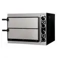 ELEKTRO-PIZZAOFEN - MECHANISCHE BEDIENUNG - Mod. BASIC 2/40 - 2 Backkammern - Schamottsteinboden - Backkammermaße in cm (BxTxH): 41 x 36 x 9 - Anzahl Pizzen insgesamt 1 + 1 (Ø cm 32) - Leistung 2,4 Kw - CE-Norm