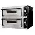 ELEKTRO-PIZZAOFEN - MECHANISCHE BEDIENUNG - Mod. BASIC 44 Medium - 2 Backkammern - Schamottsteinboden - Backkammermaße in cm (BxTxH): 66 x 66 x 14 - Anzahl Pizzen insgesamt 4 + 4 (Ø cm 32) - Leistung 9,4 Kw - CE-Norm