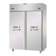 KÜHLSCHRANK AUS EDELSTAHL AISI 304 - UMLUFTKÜHLUNG - KOMBI TN+TN - Mod. AF I4 MID PP - NUTZVOLUMEN 1380 Liter - 2 TÜREN - TEMPERATUR -2°/+10°C - Abmessungen in cm (B x T x H): 142 x 80 x 203/210 -CE-Kennzeichnung