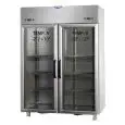 KÜHL-UND TIEFKÜHLSCHRANK  AUS EDELSTAHL AISI 304 - UMLUFTKÜHLUNG - KOMBI TN+BT - Mod. AF I4 MID PNPV - NUTZVOLUMEN 1380 Liter- 2 GLASTÜREN - 2 NEONLAMPEN - TEMPERATUR TN -2°/+10°C - TEMPERATUR BT -18°/-22°C - Abmessungen in cm (B x T x H): 142 x 80 x 203/