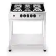 GASKOCHER MIT 5 FLAMMEN UND TISCH - Cod. EKTP 96 - Gasversorgung - Leistung: 14,3 kW - Außenabmessungen in cm (B x T x H): 90 x 62 x 90,7