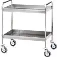 TRANSPORT-UND ABRÄUMWAGEN MIT ZWEI ETAGEN - MOD. CA1396 - Rahmenstruktur aus Edelstahl - 2 Mulden aus schalldichtem Edelstahl 6,5 cm H - Abmessungen in cm (B x T x H): 91 x 57 x 97