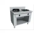 EURASIA-HERD, GAS, 2 BRENNER - Mod. PAP02 - nach Maß gefertigt - offener Unterbau - glatte Platte - Gas-Leistung nach Wahl: 3,0/4,5/7,5/9,5/14 oder 21 kW - Produktmaße in cm (BxTxH): 100 x 70 x 85 - EG-Norm