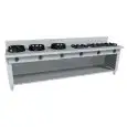 EURASIA-HERD, GAS, 6 BRENNER - Mod. PAP06 - nach Maß gefertigt - offener Unterbau - glatte Platte - Gas-Leistung nach Wahl: 3,0/4,5/7,5/9,5/14 oder 21kW - Produktmaße in cm (BxTxH): 150 x 100 x 85 - EG-Norm