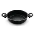 PFANNE MIT 2 GRIFFEN, INNEN MIT LAVASTEINBESCHICHTUNG - AUSSEN MIT PTFE BESCHICHTET (SCHWARZ) - BAKELIT-GRIFFE - KOMPATIBEL MIT INDUKTIONS-KOCHFELD