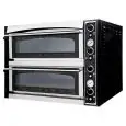 ELEKTRO-PIZZAOFEN - MECHANISCHE BEDIENUNG - Mod. SUPERIOR XL66 GLASS - 2 Backkammern - Backkammertür aus Glas -Backfläche oder Decken-und Bodenausführung oder gesamte Kammer aus feuerfestem Material - Backkammermaße in cm (BxTxH): 72 x 108 x 14  - Anzahl 