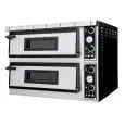 ELEKTRO-PIZZAOFEN - MECHANISCHE BEDIENUNG - Mod. PLUS XL44 - 2 Backkammern -Backfläche oder Decke und Bodenausführung oder gesamte Kammer aus feuerfestem Material - Backkammermaße in cm (BxTxH):  72 x 72 x 14  - Anzahl Pizzen insgesamt 4 + 4 (Ø cm 35) - L