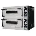 ELEKTRO-PIZZAOFEN - MECHANISCHE BEDIENUNG - Mod. TRAYS 44 - 2 Backkammern - Backfläche oder  gesamte Kammer aus feuerfestem Material - Backkammermaße in cm (BxTxH): 82 x 84 x 17,5 - Kapazität: Anzahl Pizzen insgesamt 4+4 (Ø cm 40)/ 2+2 Backbleche 60x40 cm