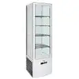 GLASTÜRKÜHLSCHRANK (VERTIKALE AUSRICHTUNG) - 4 SEITEN DOPPELGLAS - Mod. G-LSC280 - UMLUFTKÜHLUNG - NUTZVOLUMEN: 280 LITER - TEMPERATUR: +2°/+8°C - Abmessungen in cm (B x T x H): 51,5 X 48,5 X 203,5 - EG-NORM