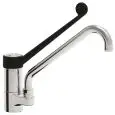 WASCHBECKENARMATUR Mod. RMMCS22 - Einloch-Mischbatterie - Einhebelmischer - Schwenkhahn: ø 22 - schwarzer, klinischer Hebel - Lochbohrung: min/max ø 30/32 mm
