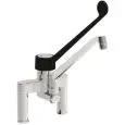 WASCHBECKENARMATUR Mod. RBMBS - Zweiloch-Mischbatterie  - Einhebelmischer - Schwenkhahn - schwarzer, klinischer Hebel - Lochbohrung: ø 22 mm