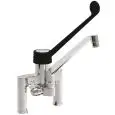 WASCHBECKENARMATUR Mod. RBMADBS - Zweiloch-Mischbatterie  - Einhebelmischer - Duschanschluß - Schwenkhahn - schwarzer, klinischer Hebel - Lochbohrung: ø 22 mm