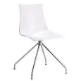 STUHL "ZEBRA ANTISHOCK" - MOD. 2601 - DREHBARE STRUKTUR AUS VERCHROMTEM STAHL - SITZSCHALE AUS POLYCARBONAT - FÜR DEN INNENBEREICH GEEIGNET - ABMESSUNGEN IN CM (BxTxH): 46 x 53 x 83 - MONTAGE NOTWENDIG- CE-KENNZEICHNUNG