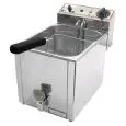 ELEKTRO-TISCHFRITTEUSE MIT ABLASSHAHN - Mod. FR 8 - Beckenkapazität: 8 Liter öl - Leistung: 3 kW - einphasiger Anschluss - Produktmaße in cm (B  x T x H): 26 x 40 x 34,5 - EG-Norm