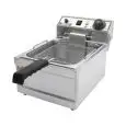 ELEKTRO-TISCHFRITTEUSE  - Mod. FB 6 - Beckenkapazität: 6 Liter öl - Leistung: 3 kW - einphasiger Anschluss - Produktmaße in cm (B  x T x H): 29,5 x 43 x 29 - EG-Norm