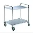 SERVIERWAGEN MIT 2 ETAGEN- Mod. RPC 2 - Struktur und Ablageböden aus Edelstahl - 4 Lenkrollen (2 mit Bremse) - Tragfähigkeit je Bord: 30 kg - EG-Norm
