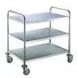 SERVIERWAGEN MIT 3 ETAGEN - Mod. RPC 3 - Struktur und Ablageböden aus Edelstahl - 4 Lenkrollen (2 mit Bremse) - Tragfähigkeit je Etage: 30 kg - EG-Norm