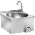 WAND-HANDWASCHBECKEN - MOD. LM 40 - KONSTRUKTION AUS STAHL - KNIEBEDIENUNG - ABMESSUNGEN IN cm (B x T x H): 40 x 40 x 32
