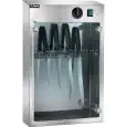 ELEKTRISCHES MESSER-STERILISIERGERÄT, WANDAUSFüHRUNG - ULTRAVIOLETTSTRAHLEN - MOD. SUV 10 - HALTERUNG FÜR 10 MESSER - STRAHLUNGSLeistung: : 1 LAMPE UV/C W 16 - STROMANSCHLUSS 230V EINPHASIG 50/60Hz - ABMESSUNGEN IN CM (B x T x H): 43 X 16 X 64 - EG-NORM