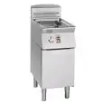 GAS-FRITTEUSE - LINIE MELTING - MOD. FG7413MP - MELTING-SYSTEM: ELEKTRONISCHE KONTROLLE DER TEMPERATUR UND PROGRAMMIERTE EIN- und AUSSCHALTZYKLEN - WÄRMETAUSCHER AUSSERHALB DES BECKENS - 1 FRITTIERBECKEN: 13 LITER ÖL - 1 NEUTRALER UNTERBAU MIT TÜR - PRODU