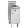 GAS-FRITTEUSE - LINIE MELTING - MOD. FG9417MP - MELTING-SYSTEM: ELEKTRONISCHE KONTROLLE DER TEMPERATUR UND PROGRAMMIERTE EIN- und AUSSCHALTZYKLEN - WÄRMETAUSCHER AUSSERHALB DES BECKENS - 1 FRITTIERBECKEN: 17 LITER ÖL - 1 NEUTRALER UNTERBAU MIT TÜR - PRODU