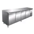 KÜHLTISCH AUS EDELSTAHL AISI 304 - UMLUFTKÜHLUNG - Mod. G-GN4100BT - GASTRONORM 1/1 (53 x 32,5 cm) - 4 TÜREN - Bruttokapazität: 553 Liter - TEMPERATUR: -18º/- 22ºC - Abmessungen in cm. (B x T x H): 223 x 70 x 86 - EG-Norm