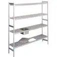 REGAL AUS ELOXIERTEM ALUMINIUM - GRUNDELEMENT - MOD.RF - 4 BÖDEN - PASSEND FÜR GN-BEHÄLTER (1/2, 1/1, 2/1 E 2/3) - REGALE MIT HOHER TRAGKRAFT UND STANDFESTIGKEIT - IN 3 HöHEN LIEFERBAR: 150/170/200 cm