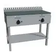 GAS-GRILLPLATTE FÜR PIADINA (FLADENBROT) - Mod. RAH1PKGG - auf Edelstahlfüßen - Stahlplatte - 2 Kochflächen - thermische Leistung: 19,8 kW - Produktmaße in cm (BxTxH): 102 x 53 x 85 - EG-Norm