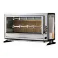 Vertikaler Elektro-Hähnchengrill - Mod. ELBA18/PE - Kapazität: 18 Hähnchen - 3 Spieße aus Edelstahl 12 x 12 mm, Länge: 96 cm - Heizelemente und Schalter- Anschlusswert: 400 V Dreiphasenwechselstrom- Leistung 7,5 Kw - Produktmaße (B x T x H): 112,1 x 37,1 