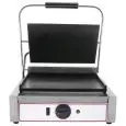 ELEKTRO KONTAKTGRILL AUS GUSSEISEN - Mod. LM 1 - glatte Platte - Kochfläche: 22,5x23 cm - Leistung: 1,8 kW - einphasiger Anschluss - Produktmaße in cm (B  x T x H): 43 x 31 x 22 - EG-Norm