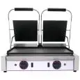 ELEKTRO KONTAKTGRILL AUS GUSSEISEN - Mod. L 2 - doppelte glatte Platte - Kochfläche: 48x24 cm - Leistung: 1,8 Kw (x2) - einphasiger Anschluss - Produktmaße in cm (B  x T x H): 56,5 x 31 x 22 - EG-Norm
