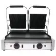 ELEKTRO KONTAKTGRILL AUS GUSSEISEN - Mod. RL 2 - doppelte glatte Platte - Kochfläche: 48x24 cm - Leistung: 1,8 kW (x2) - einphasiger Anschluss - Produktmaße in cm (B  x T x H): 56,5 x 31 x 22 - EG-Norm