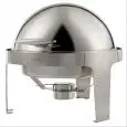 CHAFING DISH AUS EDELSTAHL/ RUND - KAPAZITÄT: 6 Liter - ABMESSUNGEN in mm: ø 515 x 485 h