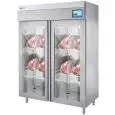 REIFESCHRANK FÜR FLEISCH UND KONSERVIERUNG - MOD. 141CTMAX PV - INDUSTRIE 4.0 - TOUCHSCREEN-PANEEL - FEUCHTIGKEITSREGELUNG - BETRIEBSTEMPERATUR -6°/+40°C - KAPAZITÄT Kg 120 - 2 GLASTÜREN - MAßE Cm L 144 x T 80 x H 202 - CE-NORM