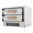 ELEKTRO-PIZZAOFEN - Mod CUBO_2 - Glastüren - 2 Kammern - Refraktärer Boden - Kammermaße B 61 x T 52 x H 11 (x2) cm - Anzahl der Pizzen 2 + 2 (Ø 30 cm) - Leistung 4,8 kW - Dreiphasig oder einphasig
