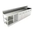 Getränketheke - Halbfertigprodukt, ohne Verkleidung - MOD. BBR35CB5V - Einphasenanschluss: V 230/50Hz - mit Vorbereitung für einen Barthekentisch erhältlich - tiefgezogene Thekenfläche - mit eingebauter Kondensatoreinheit - Produktmaße in cm (B x T x H): 