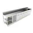 Getränketheke - Halbfertigprodukt, ohne Verkleidung - MOD. BBR45CB7V - Einphasenanschluss: V 230/50Hz - mit Vorbereitung für einen Barthekentisch erhältlich - tiefgezogene Thekenfläche - mit eingebauter Kondensatoreinheit - Produktmaße in cm (B x T x H): 