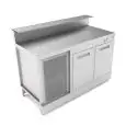Getränketheke - Halbfertigprodukt, ohne Verkleidung - MOD. BBR15CB2V - Einphasenanschluss: V 230/50Hz - mit Vorbereitung für einen Barthekentisch erhältlich - tiefgezogene Thekenfläche - mit eingebauter Kondensatoreinheit - Produktmaße in cm (B x T x H): 