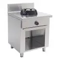 GAS-CHINAHERD MIT 1 KOCHSTELLE  - Mod. EE01 - nach Maß gefertigt - offener Unterbau - glatte Platte - Gasleistung wahlweise: 9,5/14 oder 21 kW - Produktmaße in cm (BxTxH): 50 x 50 x 85 - EG-Norm