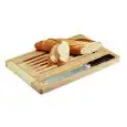 BROTSCHNEIDEBRETT AUS HOLZ MIT KRÜMELFANG - ABMESSUNGEN in mm: 400x275