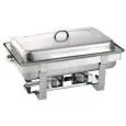 DEDRA CHAFING DISH GASTRONORM 1/1 (H mm 65) MIT NORMALEM DECKEL AUS EDELSTAHL - ZWEI BRENNPASTENBEHÄLTER (BRENNPASTEN NICHT INBEGRIFFEN) - KAPAZITÄT: 8,5 Liter - ABMESSUNGEN in mm (B x T x H): 610 x 360 x 300