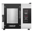 ELEKTRO KOMBI-BACKOFEN MIT HEISSLUFT UND DAMPF, DIGITALE STEUERUNG - Cod. GOURMET 511E - GEEIGNET FÜR GASTRONOMIEBETRIEBE - Kapazität: 5 GN 1/1 Bleche (cm 32,5x53) - Leistung: 5,5 kW - Anschlusswert: 230/400 V 50/60 Hz - max.Temperatur: 270°C  - Außenabme