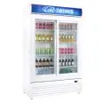KÜHLVITRINE FÜR GETRÄNKE - Mod AK1001RS - Kapazität Lt 850 - 2 Schiebetüren aus Glas - Belüftet - Temperatur +2/+10 °C - Leistung 600 W - Einphasen-Stromversorgung - Abmessungen cm B 122 x T 74,5 x 199h