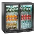 KÜHLVITRINE AUS LACKIERTEM STAHL UND ALUMINIUM - FÜR GETRÄNKE - Mod. AK191BB - BELÜFTET - KAPAZITÄT von 175 Litern - 2 GLASTÜREN - TEMPERATUR +2° / +8°C - Abmessungen cm B 90 x T 50 x 84 H- CE-Norm