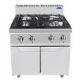 GAS-HERD - Mod CV7I4DH1 - 4 FLAMMEN - NEUTRALER UNTERBAU MIT TÜR - PILOTFLAMME - Leistung 21 kW - Produktmaße (B x T x H): 80 X 70 X 108,5