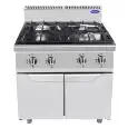 GAS-HERD - Mod CV7I4DH2 - 4 FLAMMEN - NEUTRALER UNTERBAU MIT TÜR - PILOTFLAMME - Leistung 28 kW - Produktmaße (B x T x H): 80 X 70 X 108,5