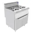 GAS-FRITTEUSE - SERIE COOK - Mod. CV7I8HH - 2 BECKEN: 16 + 16 Liter ÖL - UNTERBAU MIT FLÜGELTÜREN - Leistung: 26 kW - Produktmaße (B x T x H): 80 X 70 X 108,5 - CE Kennzeichnung